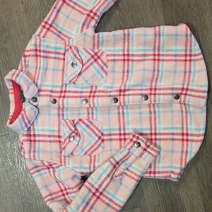 Eddie Bauer • Pink Plaid Sherpa Lined Shacket